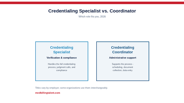 Credentialing Specialist vs. Credentialing Coordinator (2026)